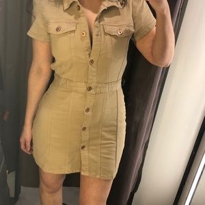 Buttoned Jean dress (khaki)